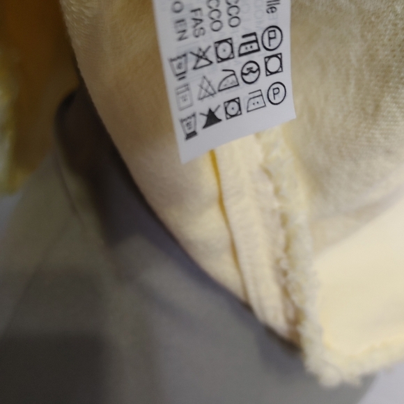 ZARA pale yellow raw hem zippered hoodie XL - Picture 7 of 10